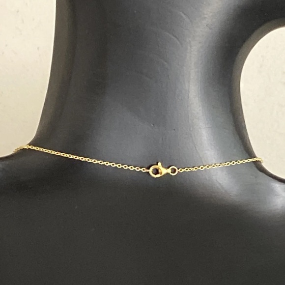 Savvy Cie Jewels 18K Gold Vermeil CZ Script Initial Pendant Necklace Letter E - Picture 7 of 8